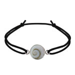 Les poulettes bijoux - bracelet lien elastique oeil de sainte lucie rond argent 925