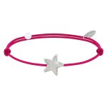 Les poulettes bijoux - bracelet lien etoile d'argent 925 - classics - fuchsia