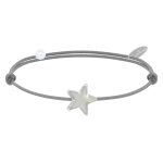 Les poulettes bijoux - bracelet lien etoile d'argent 925 - classics - gris clair