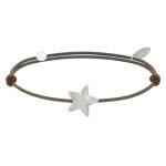 Les poulettes bijoux - bracelet lien etoile d'argent 925 - classics - marron clair