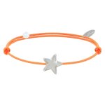 Les poulettes bijoux - bracelet lien etoile d'argent 925 - classics - orange