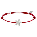 Les poulettes bijoux - bracelet lien etoile d'argent 925 - classics - rouge