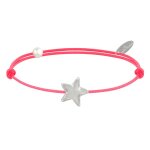 Les poulettes bijoux - bracelet lien etoile d'argent 925 - classics - rouge fluo