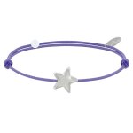 Les poulettes bijoux - bracelet lien etoile d'argent 925 - classics - violet
