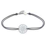 Bracelet lien médaille argent 925 mandala graine de vie - gris Bracelet lien médaille argent 925 mandala graine de vie - gris