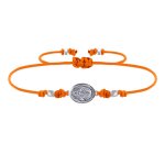 Bracelet lien mdaille argent 925 ovale vierge miraculeuse - orange