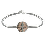 Bracelet lien mdaille argent 925 plaqu or rose ruthnium paris - gris