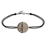 Bracelet lien mdaille argent 925 plaqu or rose ruthnium paris - noir