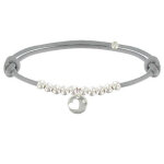Bracelet lien médaille coeur et perles en argent 925 - classics - gris clair Bracelet lien médaille coeur et perles en argent 925 - classics - gris clair