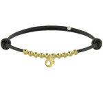 Bracelet lien mdaille coeur et perles plaques or - classics - noir