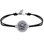 Bracelet lien mdaille ronde martele laiton argent ange raphal