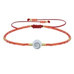 Les poulettes bijoux - bracelet lien oeil de sainte lucie et petites perles brillant