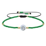 Les poulettes bijoux - bracelet lien oeil de sainte lucie et petites perles brillant