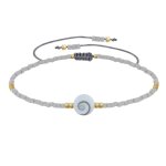 Les poulettes bijoux bracelet lien oeil de sainte lucie et petites perles mates - gr