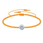 Les poulettes bijoux - bracelet lien oeil de sainte lucie et petites perles mates -