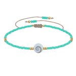 Les poulettes bijoux - bracelet lien oeil de sainte lucie et petites perles mates -