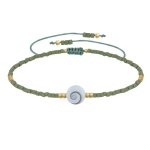 Les poulettes bijoux - bracelet lien oeil de sainte lucie et petites perles mates -