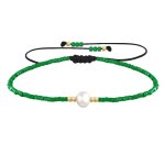 Les poulettes bijoux - bracelet lien perle d'eau douce blanche et petites perles bri