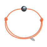 Les poulettes bijoux bracelet lien perle de tahiti - orange