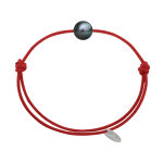 Les poulettes bijoux bracelet lien perle de tahiti - rouge