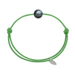 Les poulettes bijoux bracelet lien perle de tahiti - vert
