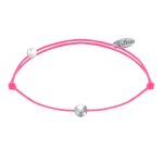 Bracelet lien petite perle argent 925 - rose fluo