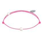 Bracelet lien petite perle blanche - rose fluo Bracelet lien petite perle blanche - rose fluo