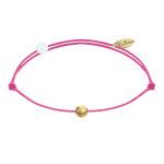 Les poulettes bijoux bracelet lien petite perle plaqu� or - classics - fuchsia