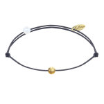 Les poulettes bijoux bracelet lien petite perle plaqu� or - classics - gris