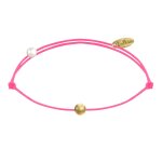 Bracelet lien petite perle plaqué or - classics - rose fluo Bracelet lien petite perle plaqué or - classics - rose fluo