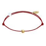 Les poulettes bijoux bracelet lien petite perle plaqu� or - classics - rouge