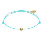 Les poulettes bijoux bracelet lien petite perle plaqu� or - classics - turquoise