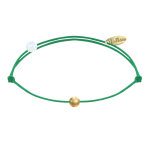 Les poulettes bijoux - bracelet lien petite perle plaqu� or - classics - vert