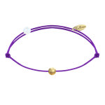 Les poulettes bijoux bracelet lien petite perle plaqu� or - classics - violet