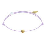 Les poulettes bijoux bracelet lien petite perle plaqu� or - classics - violet clair