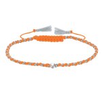 Les poulettes bijoux bracelet lien tr�ss� rond bicolore lurex et une perle argent 92