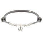 Les poulettes bijoux - bracelet m�daille peace and love et perles en argent 925 - cl