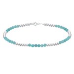 Les poulettes bijoux - bracelet perles argent 925 et perles d'amazonite facett� m1