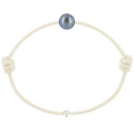 Bracelet la perle de culture noire des poulettes - classics - beige clair Bracelet la perle de culture noire des poulettes - classics - beige clair