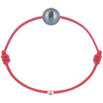 Bracelet la perle de culture noire des poulettes - classics - rouge Bracelet la perle de culture noire des poulettes - classics - rouge