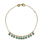 Bracelet plaqué or breloques turquoise Bracelet plaqué or breloques turquoise