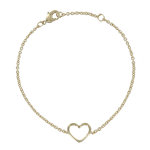 Les poulettes bijoux bracelet plaqu� or coeur ajour�