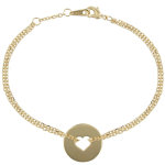 Les poulettes bijoux - bracelet plaqu� or coeur et cercle
