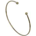 Bracelet plaqu or demi jonc deux perles