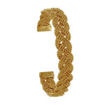 Bracelet plaqu or demi jonc large torsade