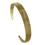 Bracelet plaqu or demi jonc motif feuille