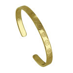 Les poulettes bijoux - bracelet plaqu� or demi jonc plat et losanges ethnique