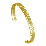 Bracelet plaqu or demi jonc plat soleil