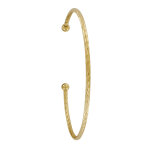 Bracelet plaqu or demi jonc zbr deux perles