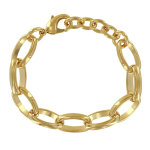 Les poulettes bijoux - bracelet plaqu� or grosses mailles ovales